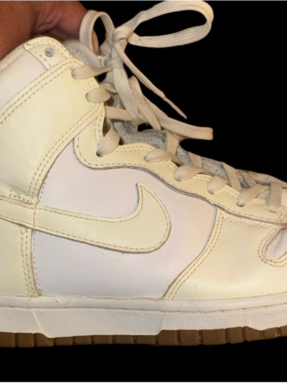 Nike High-Top Sneakers in Cream and Gum